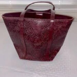 Victoria's Secret Embossed Maroon Tote